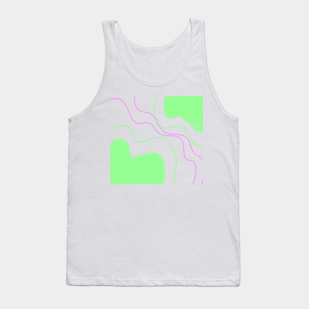Green pink watercolor abstract art design Tank Top by Artistic_st